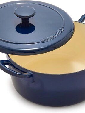 GreenPan x Bobby Flay 5.5QT Enameled Cast Iron Dutch Oven with Lid -Cobalt Color